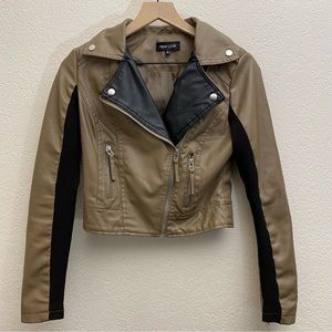 New Look Moto Brown Moto Jacket Size S